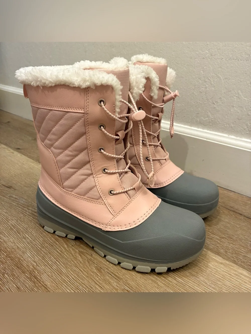 All in Motion Kids' Skylar Waterproof Snow Boots In Blush Pink Size 5 New No Box